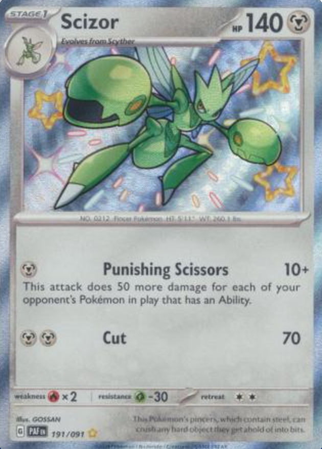 shiny scizor pokemon card Scizor - 191/091