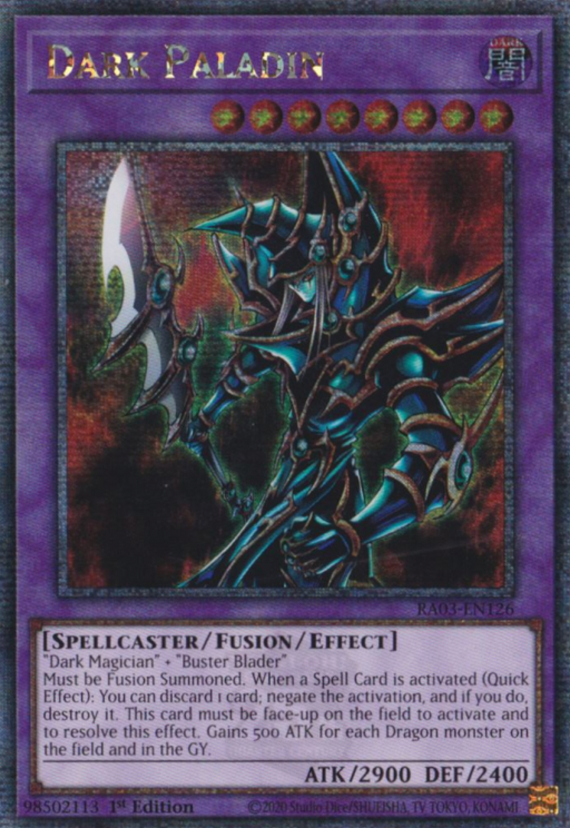 Dark Paladin - RA03-EN126 - Quarter Century Rare 1st Edition Essential Cards Dark Paladin - RA03-EN126 - Quarter Century Rare 1st Edition Essential Cards