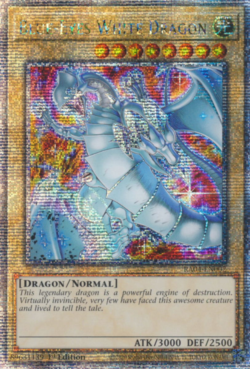 Blue-Eyes White Dragon (Alt. Art) - RA04-EN002 - Quarter Century