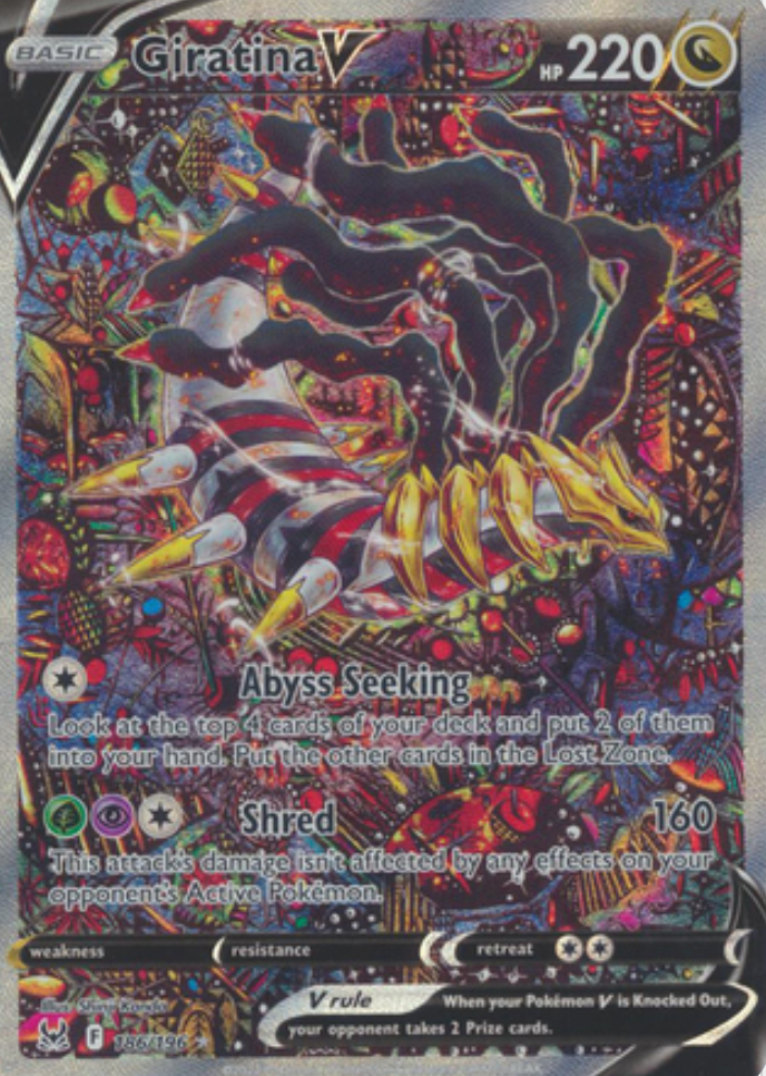 GIRATINA V 185/196 Full Art Ultra Rare Lost Origin Pokemon Card