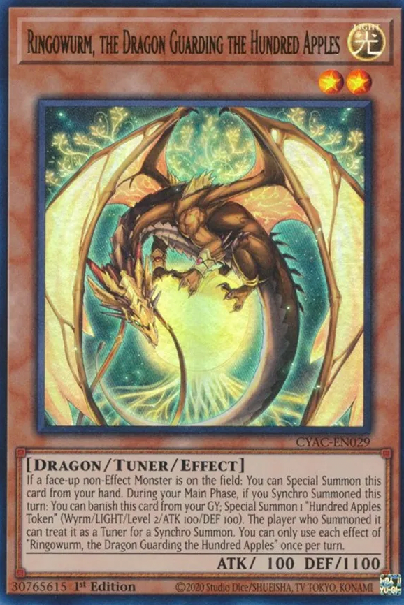 Ringowurm, the Dragon Guarding the Hundred Apples - CYAC-EN029 Ultra Rare 1st Edition