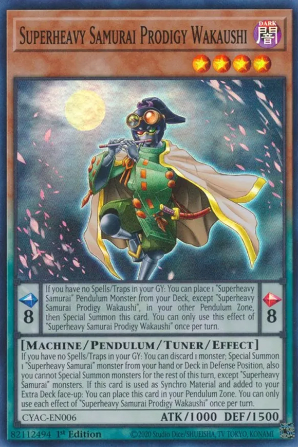 Superheavy Samurai Prodigy Wakaushi - CYAC-EN006 - Super Rare 1st Edition
