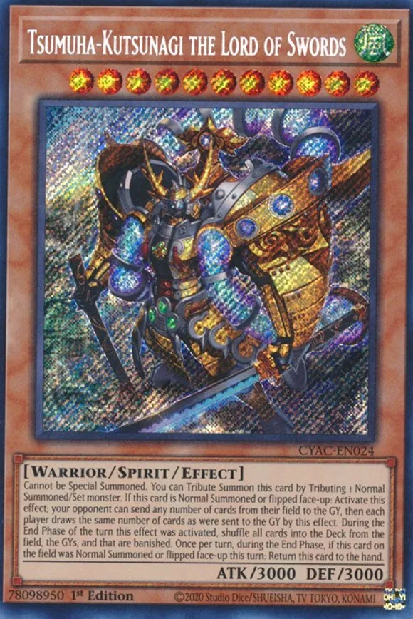 Tsumuha-Kutsunagi the Lord of Swords - CYAC-EN024 - Secret Rare 1st Edition