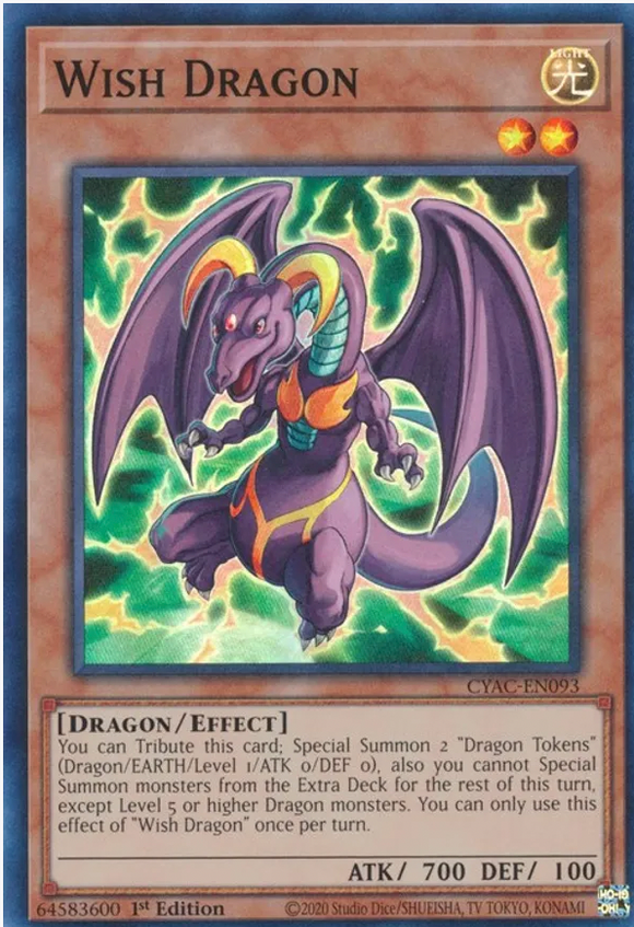 Wish Dragon - CYAC-EN093 - Super Rare 1st Edition