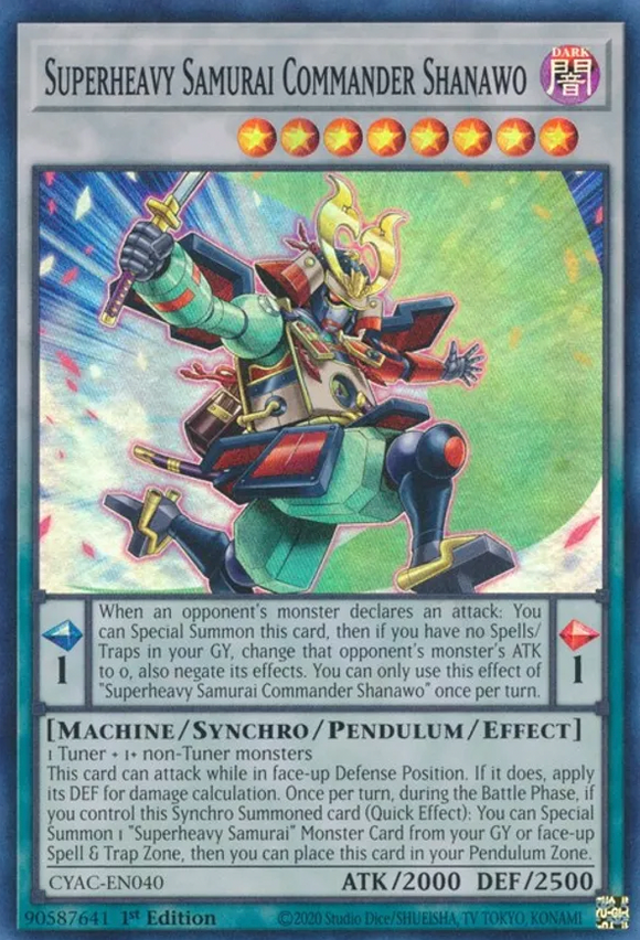 Superheavy Samurai Commander Shanawo - CYAC-EN040 - Super Rare 1st Edition