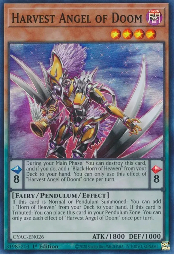 Harvest Angel of Doom - CYAC-EN026 - Super Rare 1st Edition