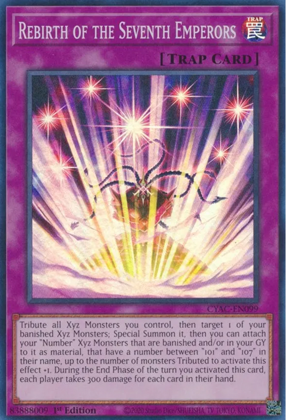 Rebirth of the Seventh Emperors - CYAC-EN099 - Super Rare 1st Edition