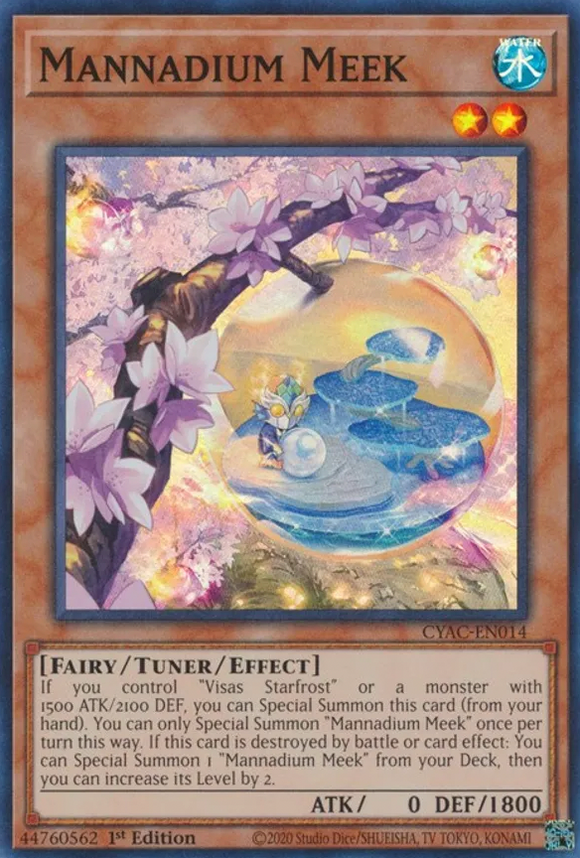 Mannadium Meek - CYAC-EN014 - Super Rare 1st Edition