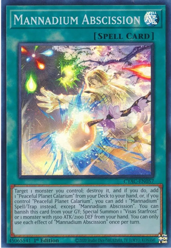 Mannadium Abscission - CYAC-EN057 - Super Rare 1st Edition