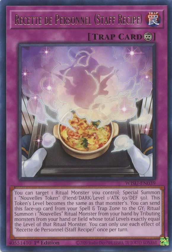 Recette de Personnel (Staff Recipe) - WISU-EN039 - Rare 1st Edition