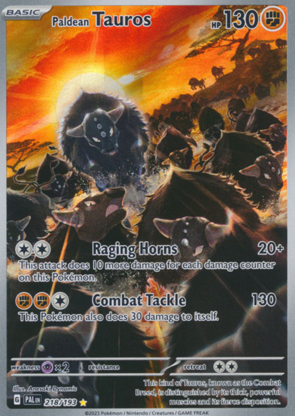 Paldean Tauros - 218/193 - Illustration Rare
