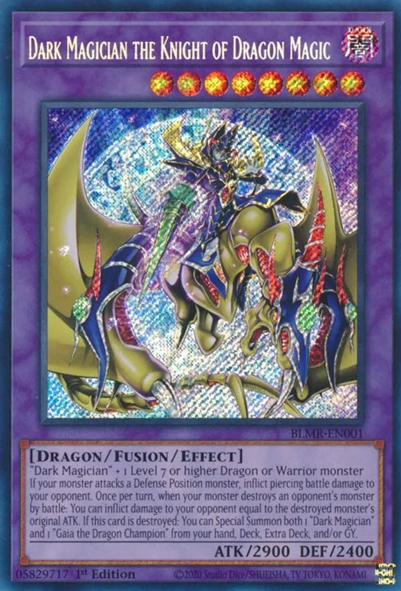 Dark Magician the Knight of Dragon Magic - BLMR-EN001 - Secret Rare 1st Edition