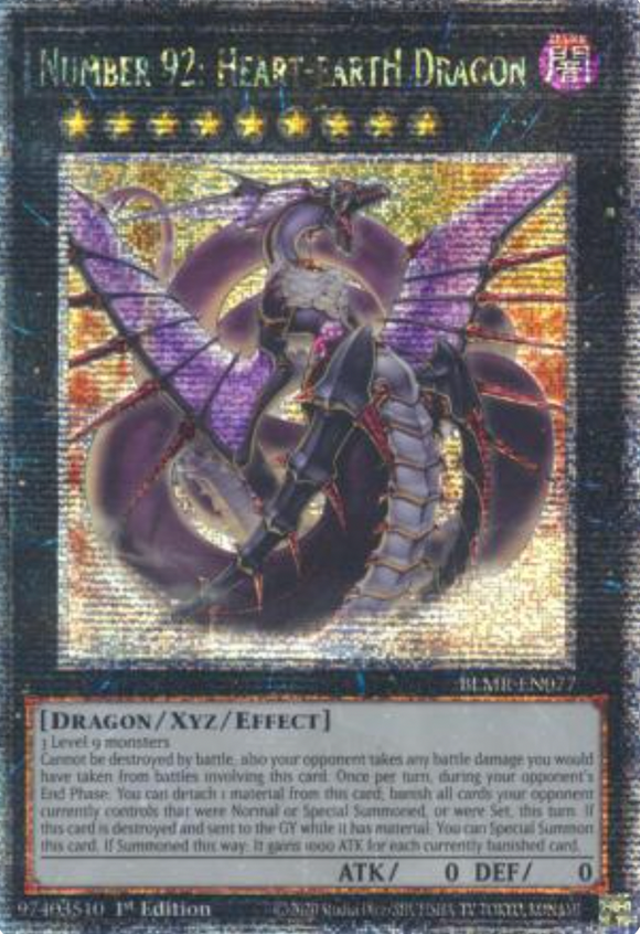 Number 92: Heart-eartH Dragon - BLMR-EN077 - Quarter Century Rare 1st Edition