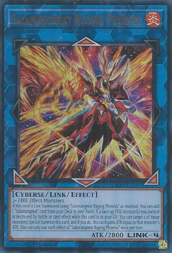 Salamangreat Raging Phoenix - LD10-EN005 - Ultra Rare 1st Edition