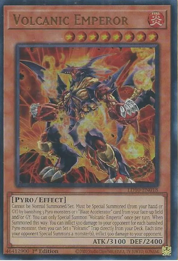 Volcanic Emperor - LD10-EN018 - Ultra Rare 1st Edition