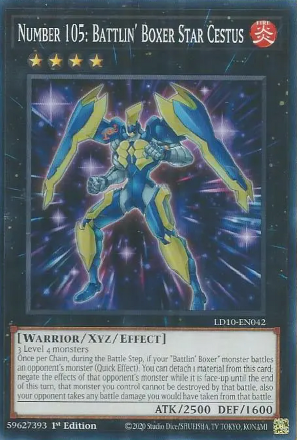 Number 105: Battlin' Boxer Star Cestus - LD10-EN042 - Common 1st Edition