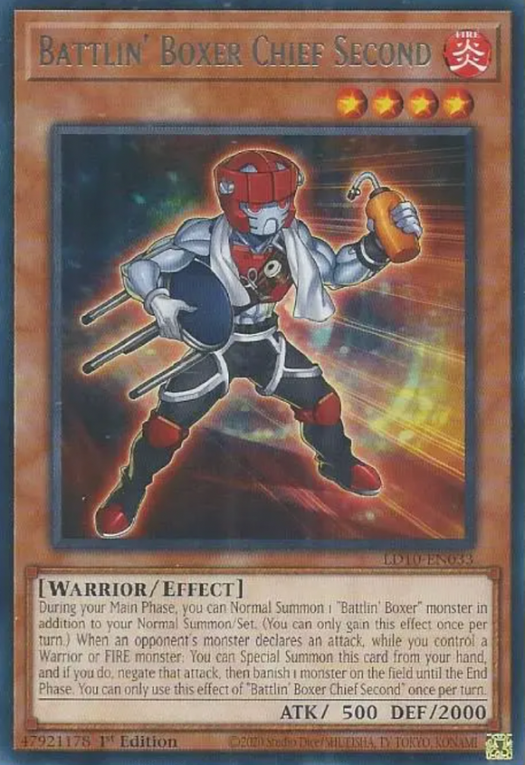 Battlin' Boxer Chief Second - LD10-EN033 - Rare 1st Edition