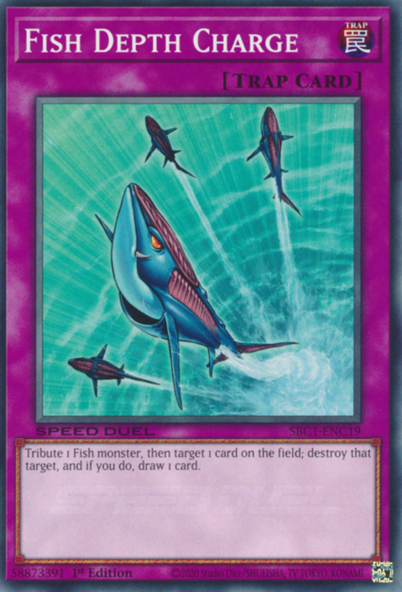 Fish Depth Charge - SBC1-ENC19 - Common 1st Edition