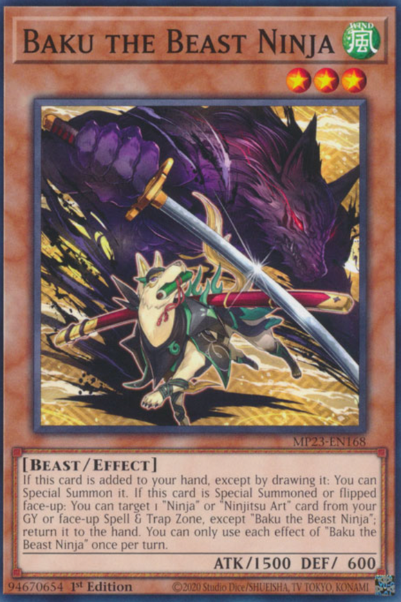 Baku the Beast Ninja - MP23-EN168 - Common 1st Edition