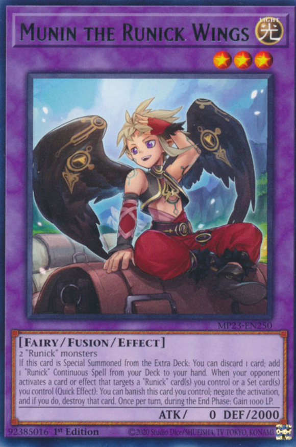 Munin the Runick Wings - MP23-EN250 - Rare 1st Edition