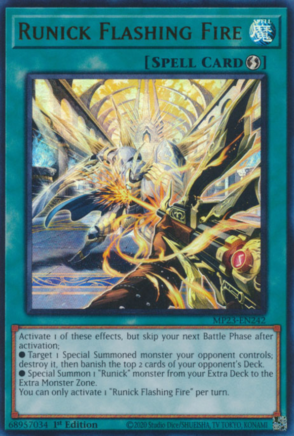 Runick Flashing Fire - MP23-EN242 - Ultra Rare 1st Edition