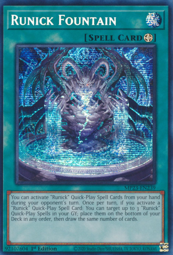 Runick Fountain - MP23-EN239 - Prismatic Secret Rare 1st Edition