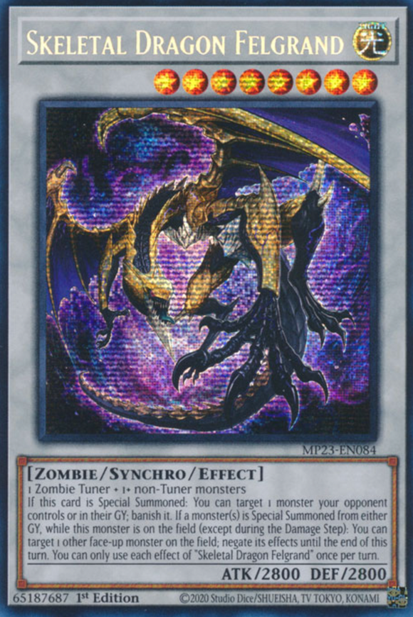 Skeletal Dragon Felgrand - MP23-EN084 - Prismatic Secret Rare 1st Edition