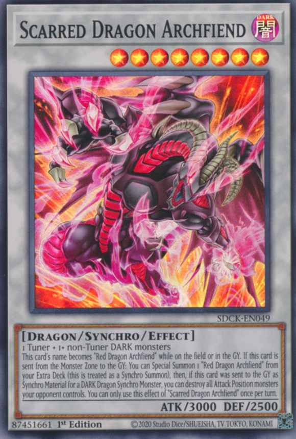 Scarred Dragon Archfiend - SDCK-EN049 - Super Rare 1st Edition