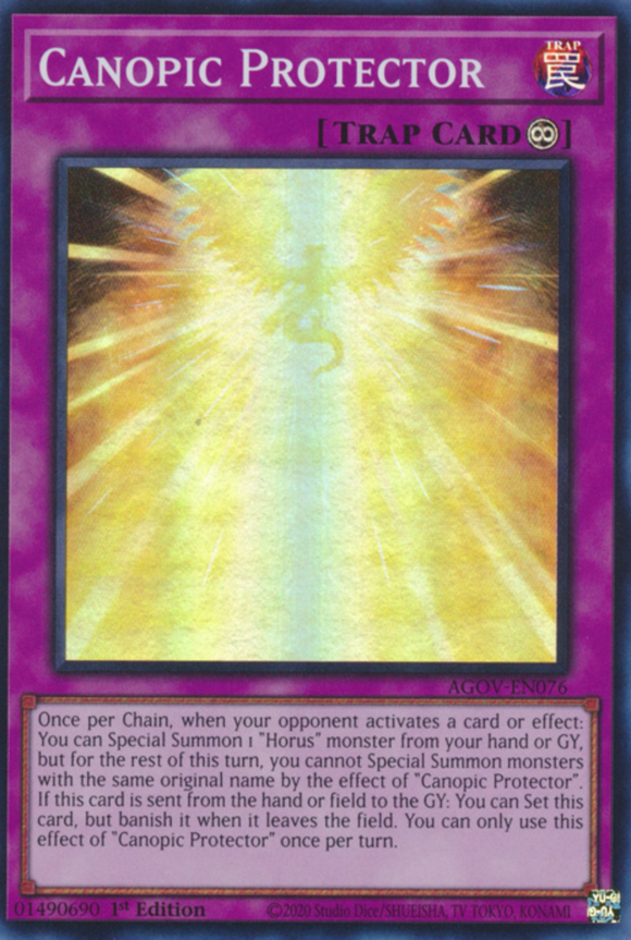 Canopic Protector - AGOV-EN076 - Super Rare - 1st Edition