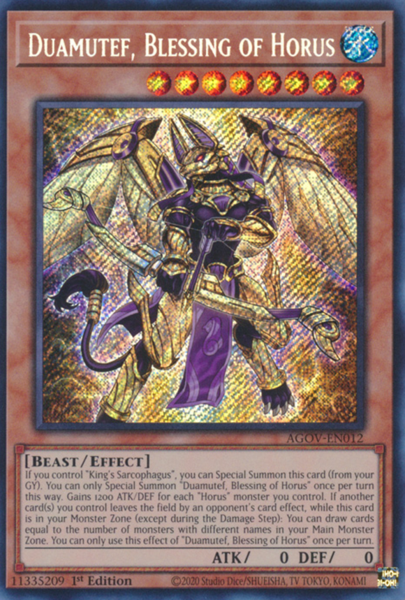 Duamutef, Blessing of Horus - AGOV-EN012 - Secret Rare 1st Edition