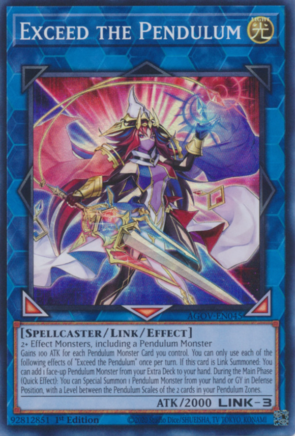 Exceed the Pendulum - AGOV-EN045 - Super Rare - 1st Edition