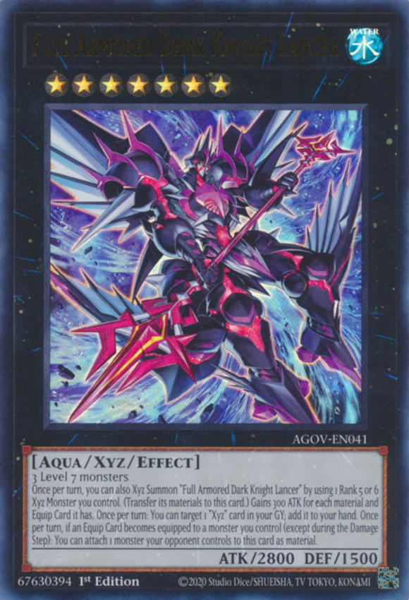 Full Armored Dark Knight Lancer - AGOV-EN041 - Ultra Rare 1st Edition