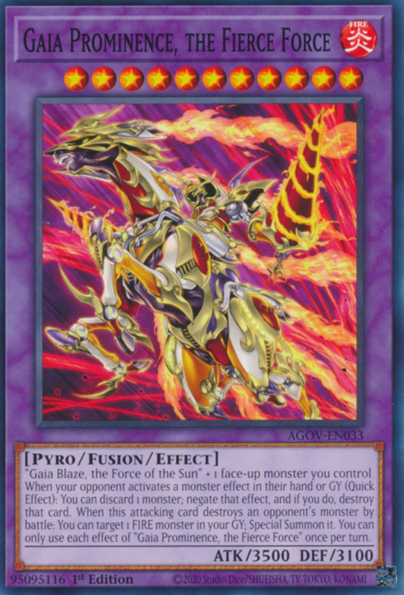 Gaia Prominence, the Fierce Force - AGOV-EN033 - Common - 1st Edition