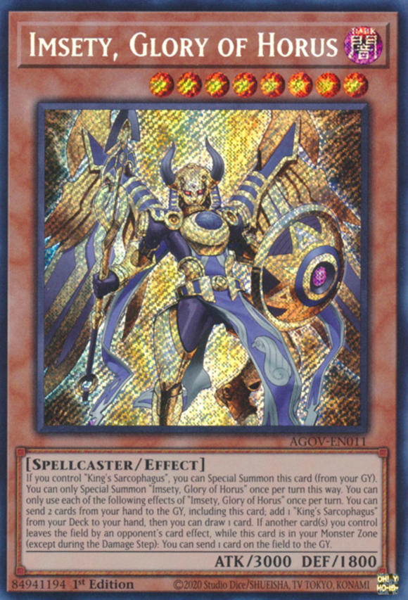 Imsety, Glory of Horus - AGOV-EN011 - Secret Rare 1st Edition