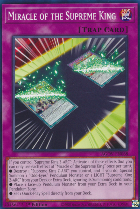Miracle of the Supreme King - AGOV-EN068 - Common 1st Edition
