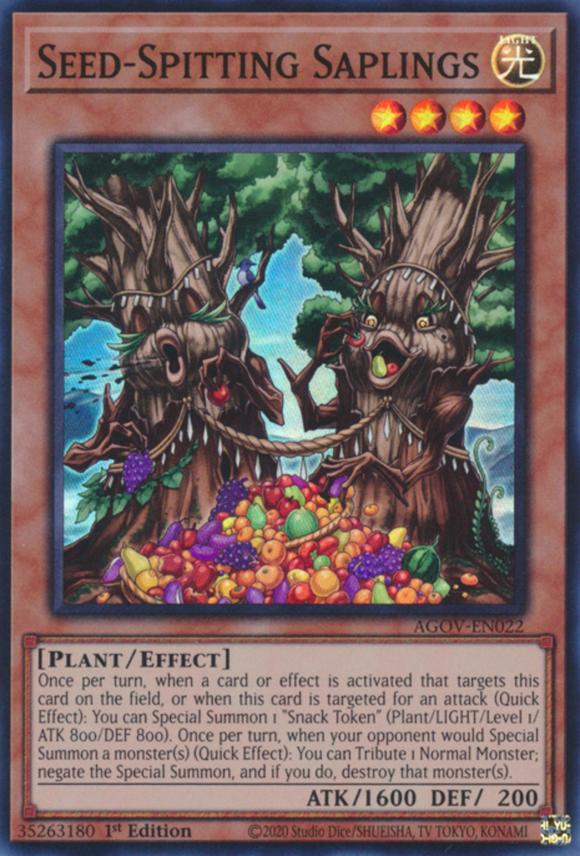 Seed-Spitting Saplings - AGOV-EN022 - Super Rare - 1st Edition