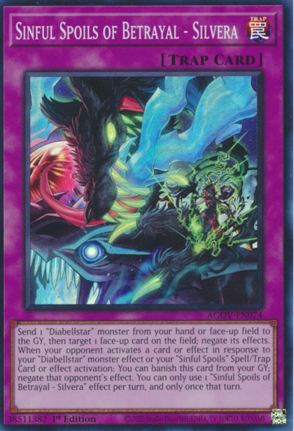 Sinful Spoils of Betrayal - Silvera - AGOV-EN074 - Super Rare 1st Edition
