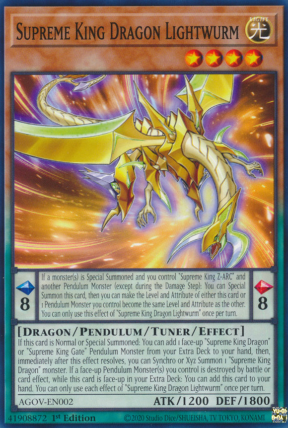 Supreme King Dragon Lightwurm - AGOV-EN002 - Common - 1st Edition