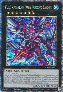 Full Armored Dark Knight Lancer - AGOV-EN041 - Quarter Century Rare 1st Edition