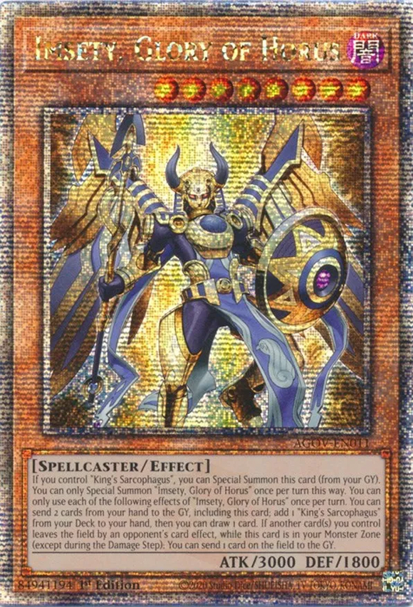Imsety, Glory of Horus - AGOV-EN011 - Quarter Century Rare 1st Edition