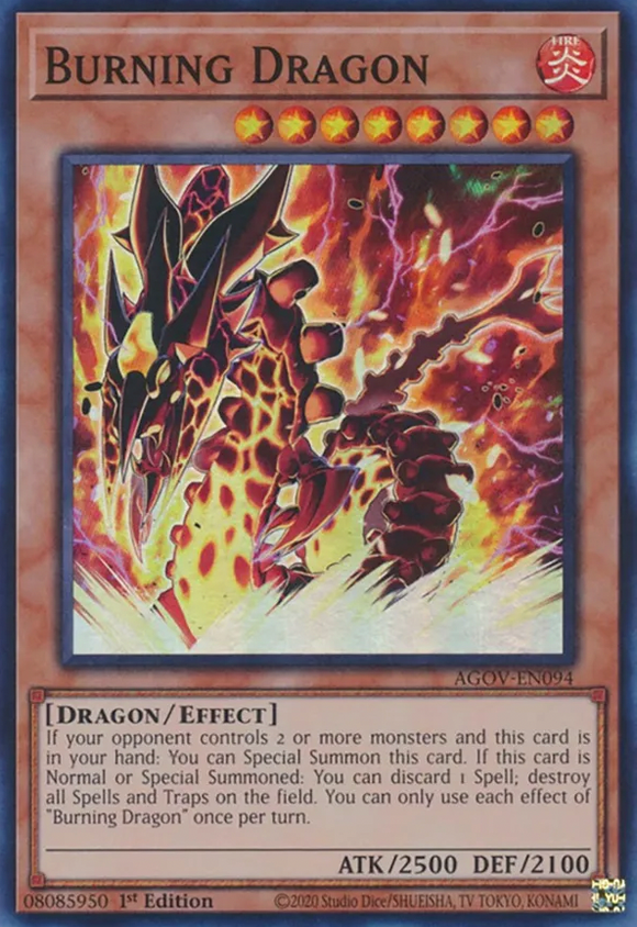 Burning Dragon - AGOV-EN094 - Super Rare - 1st Edition