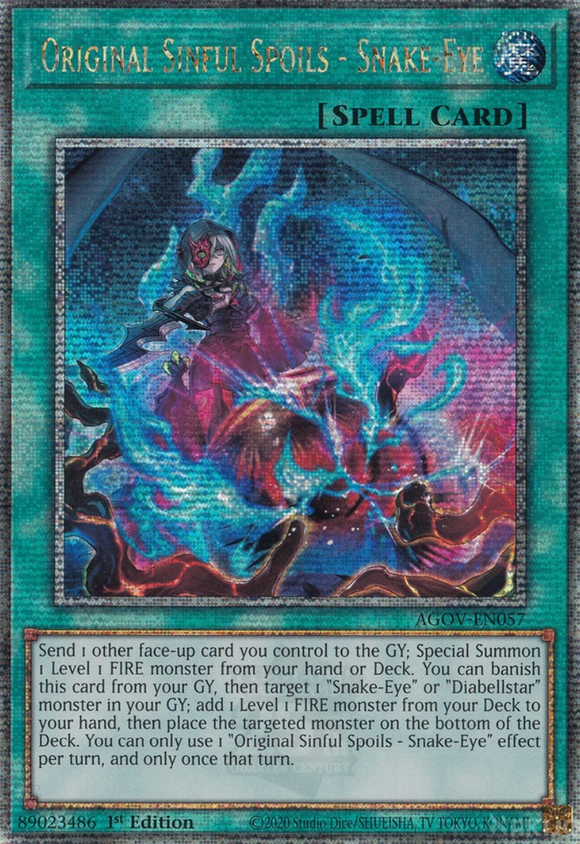 Original Sinful Spoils - Snake-Eye - AGOV-EN057 - Quarter Century Rare 1st Edition