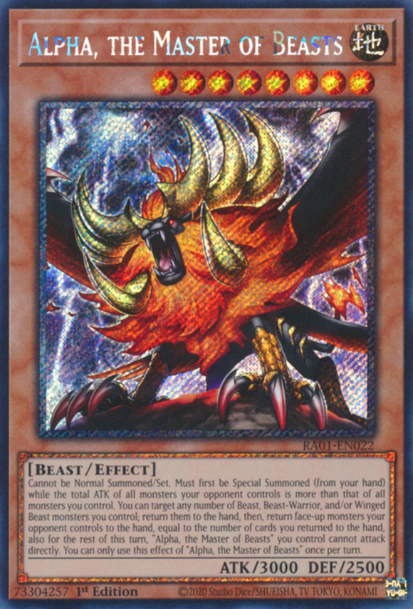 Alpha, the Master of Beasts - RA01-EN022 - Platinum Secret Rare 1st Edition