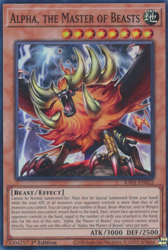 Alpha, the Master of Beasts - RA01-EN022 - Super Rare 1st Edition