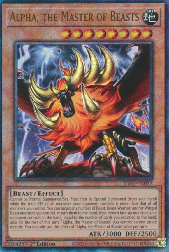 Alpha, the Master of Beasts - RA01-EN022 - Ultimate Rare 1st Edition