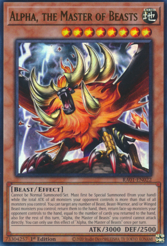 Alpha, the Master of Beasts - RA01-EN022 - Ultra Rare 1st Edition