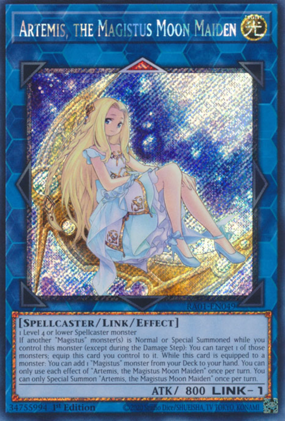 Artemis, the Magistus Moon Maiden - RA01-EN049 - Platinum Secret Rare 1st Edition