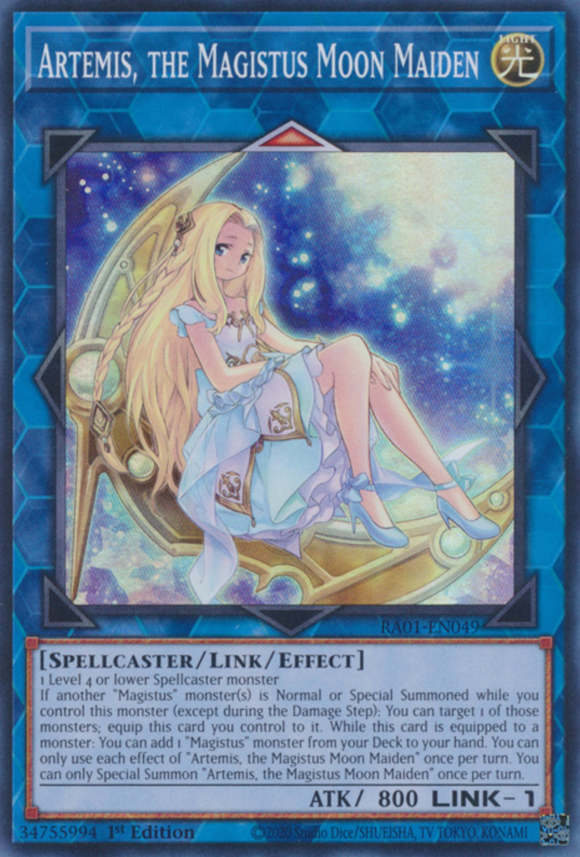 Artemis, the Magistus Moon Maiden - RA01-EN049 - Super Rare 1st Edition