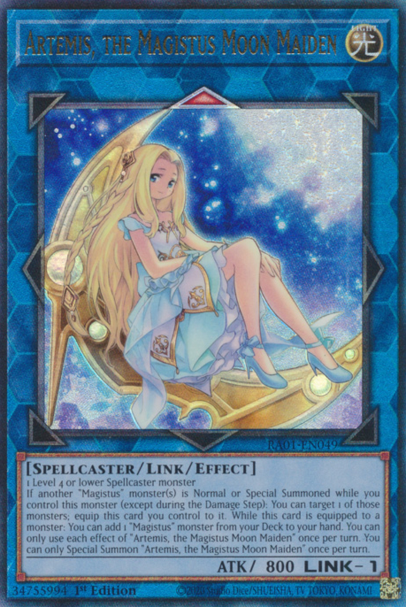 Artemis, the Magistus Moon Maiden - RA01-EN049 - Ultimate Rare 1st Edition