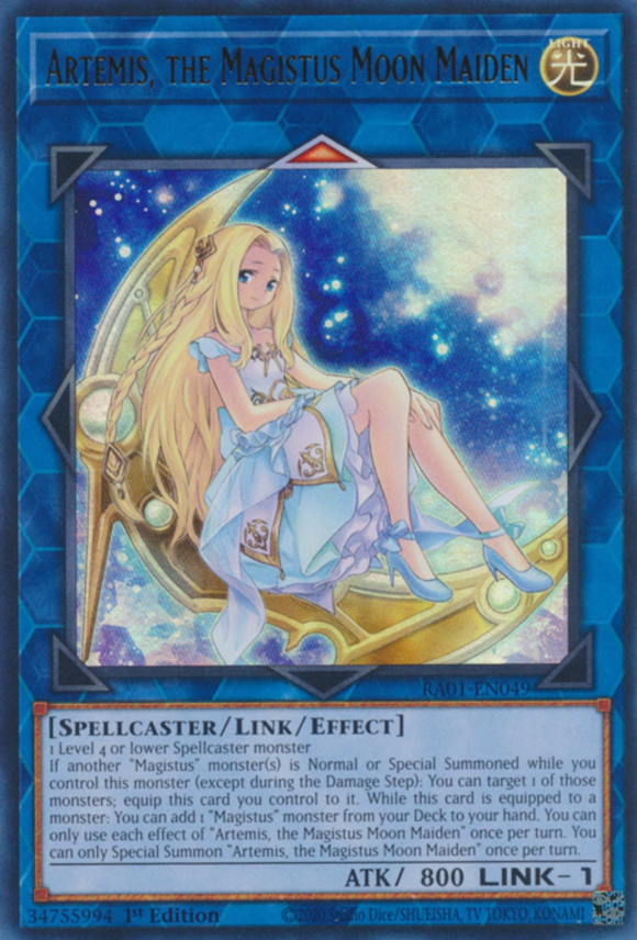 Artemis, the Magistus Moon Maiden - RA01-EN049 - Ultra Rare 1st Edition